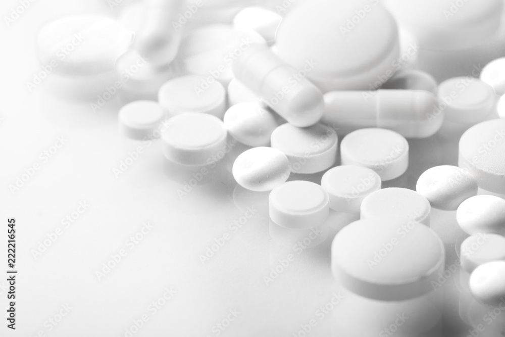 Pharmacy theme, medicine tablets.