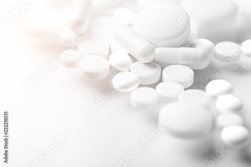 Pharmacy theme, medicine tablets.