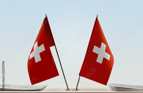 Two flags of Switzerland
