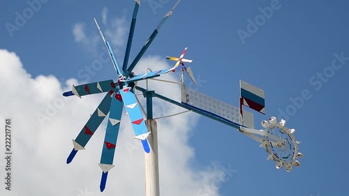 Wilson, NC / August 29, 2018, A whirligig spins in the wind at the Vollis Simpson Whirligig Park in Wilson, NC.