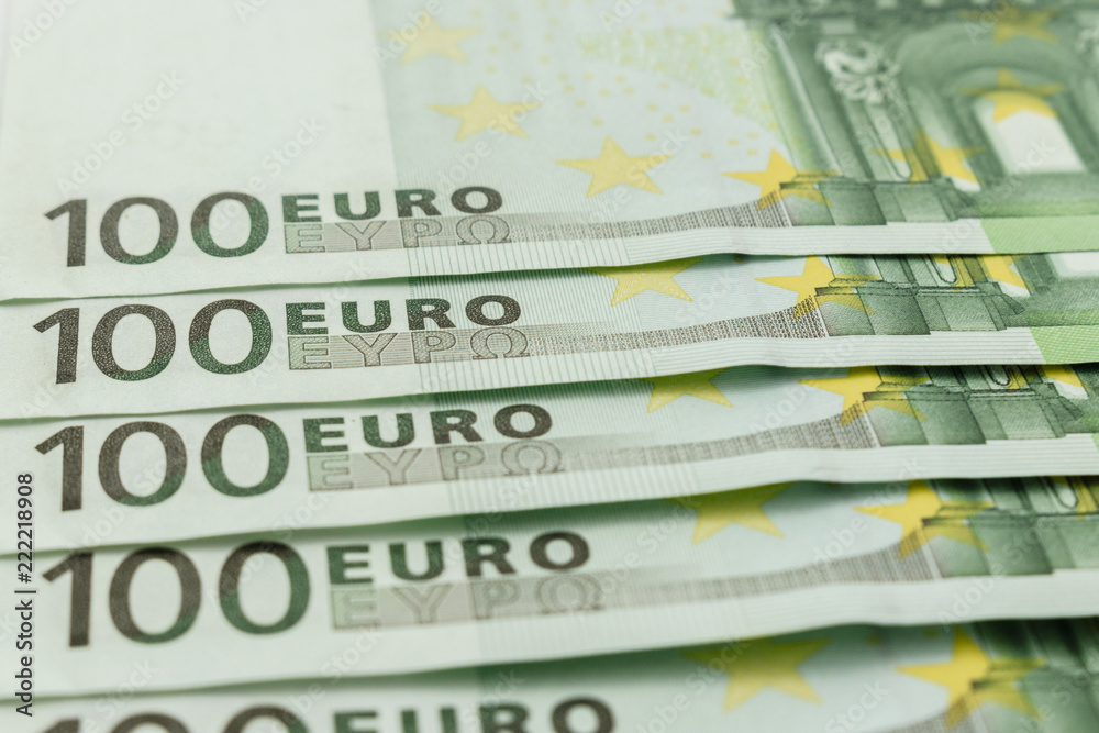 notes background of 100 euros notes background of 100 euros