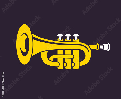 Brass trumpet icon.