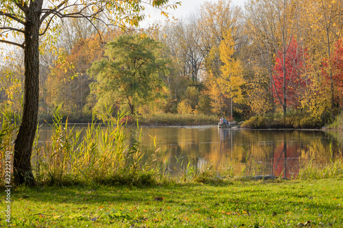 Fall in the Angrignon Park in Montreal, Canada.  photo