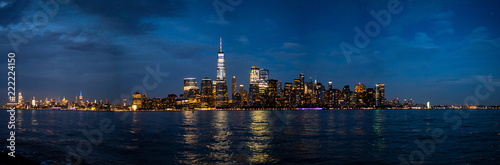 panoramic view of midtown and downtown Manhattan at night