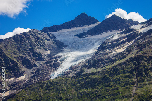 Glacier among the mountains of the North Caucasus.