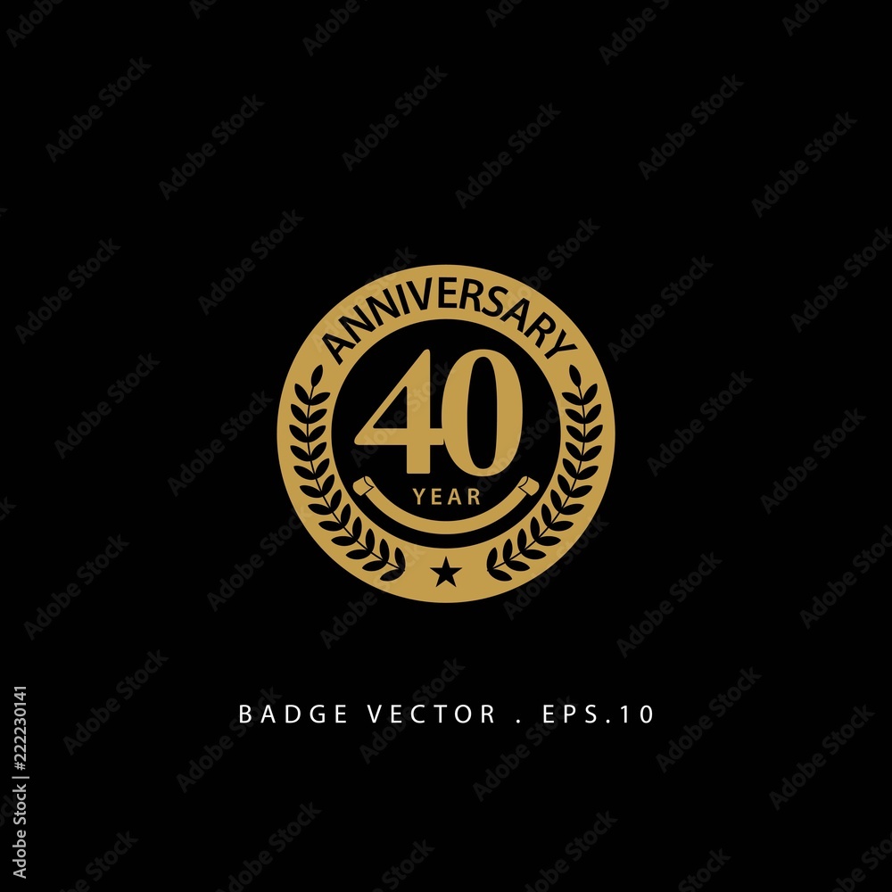 40 Year Anniversary Vector Template Design Illustration