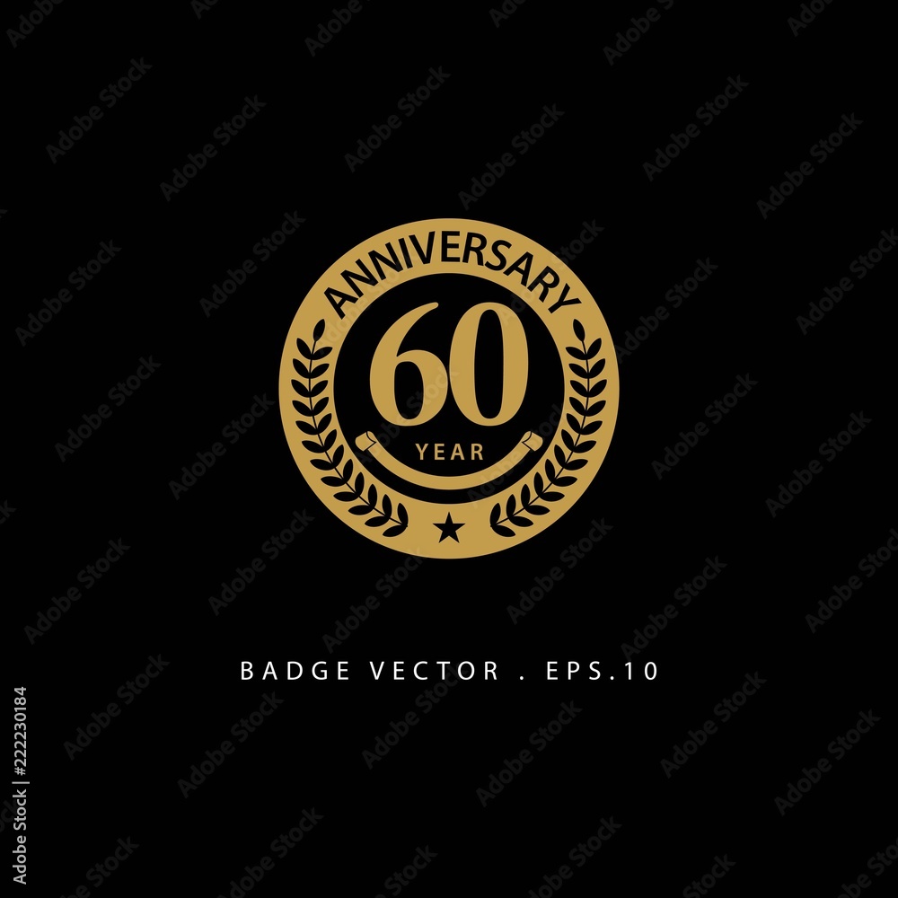 60 Year Anniversary Vector Template Design Illustration 60 Year Anniversary Vector Template Design Illustration