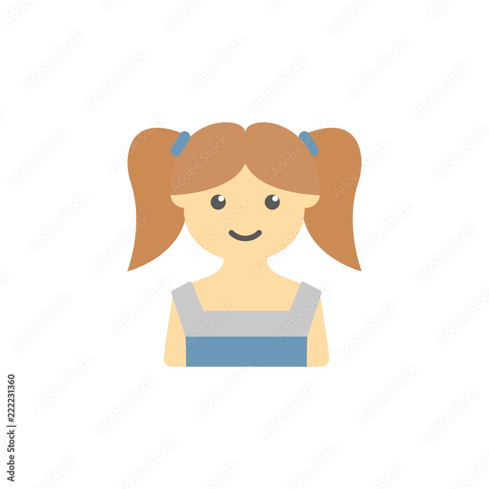 avatar of girl with pigtails colored icon. Element of children icon for mobile concept and web apps. Colored avatar of girl with pigtails can be used for web and mobile avatar of girl with pigtails colored icon. Element of children icon for mobile concept and web apps. Colored avatar of girl with pigtails can be used for web and mobile