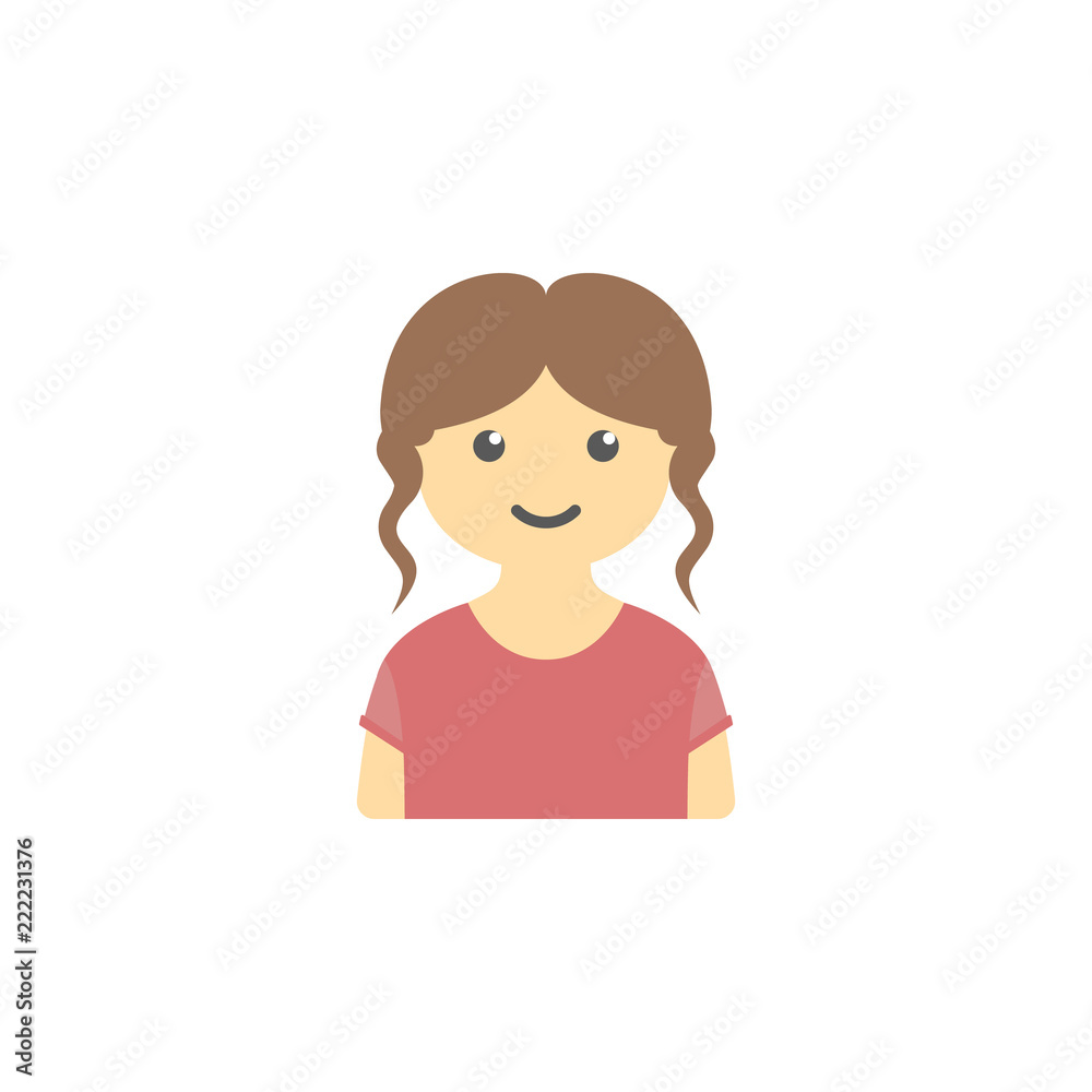avatar of girl colored icon. Element of children icon for mobile concept and web apps. Colored avatar of girl can be used for web and mobile avatar of girl colored icon. Element of children icon for mobile concept and web apps. Colored avatar of girl can be used for web and mobile