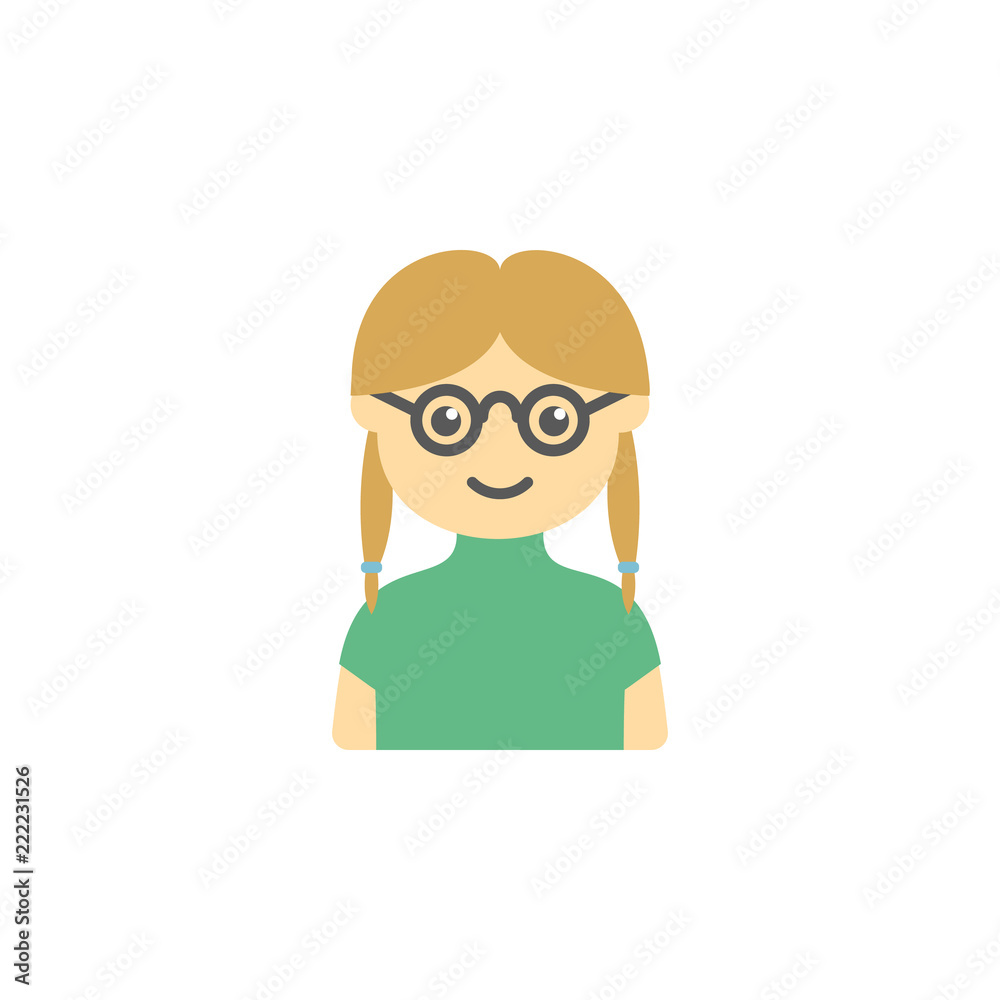 avatar of girl with glasses colored icon. Element of children icon for mobile concept and web apps. Colored avatar of girl with glasses can be used for web and mobile avatar of girl with glasses colored icon. Element of children icon for mobile concept and web apps. Colored avatar of girl with glasses can be used for web and mobile