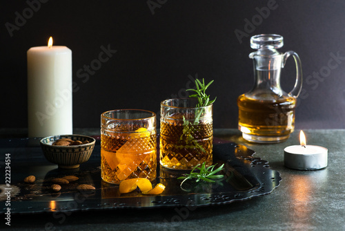 Old fashioned cocktail landscape photo