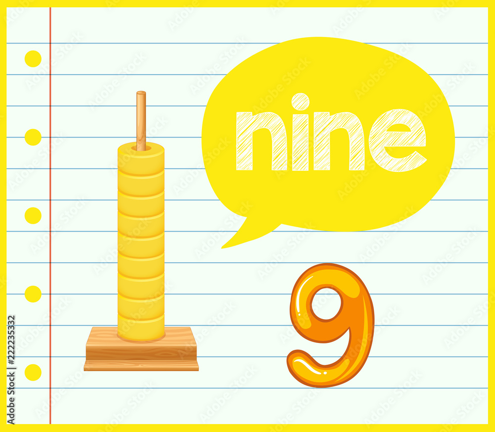 A yellow abacus template