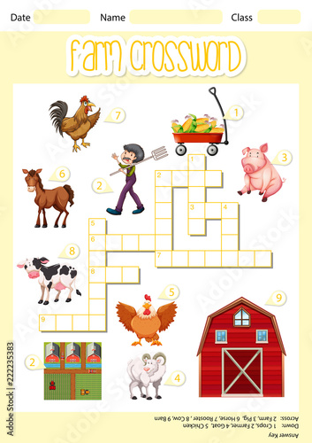 A farm crossword sheet
