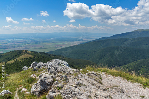 Amazing Summer Landscape to Stara Planina ( Balkan ) Mountains from Shipka peak , Stara Zagora Region, Bulgaria