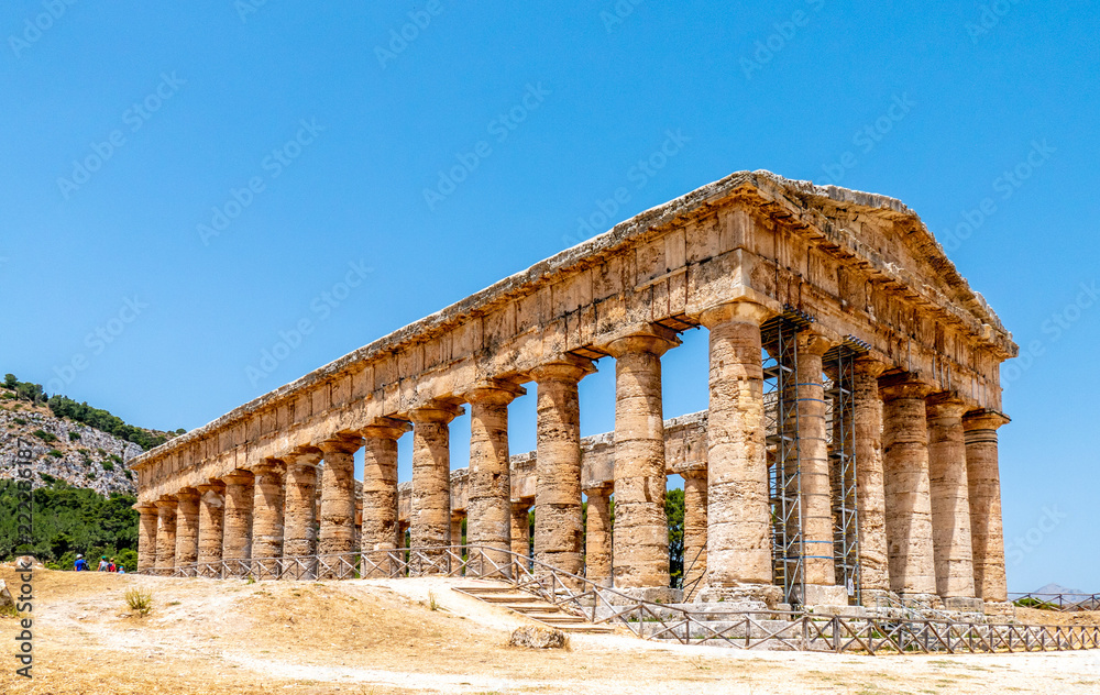 Greek temple ruins in Segesta, Sicily, Italy