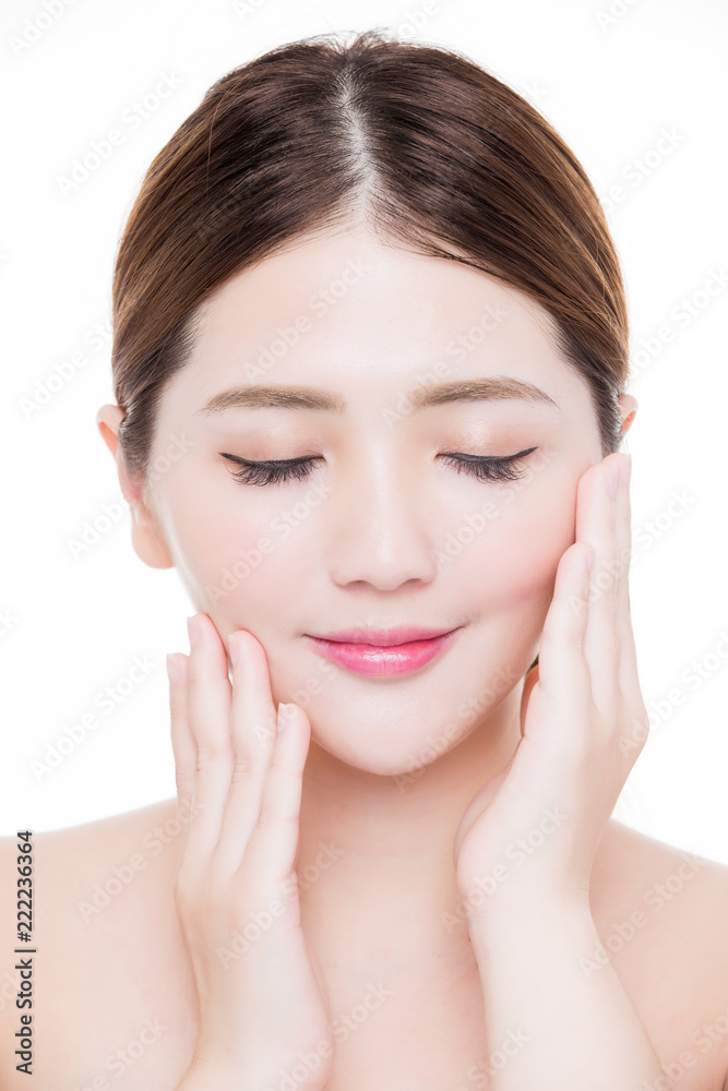 beauty woman touch face