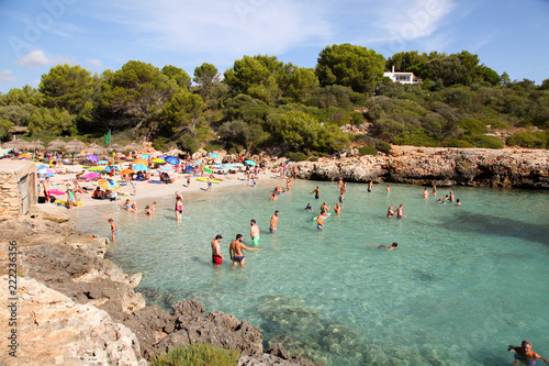 Cala sa nau beach, Cala d'Or, Mallorca, Spain.