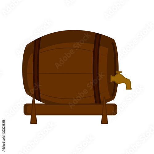 Isolated wooden beer barrel icon