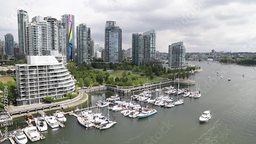 Vancouver, British Columbia/Canada - 06-26-2018. Vancouver has more high-rise buildings per capita than most North American metropolitan centers. photo