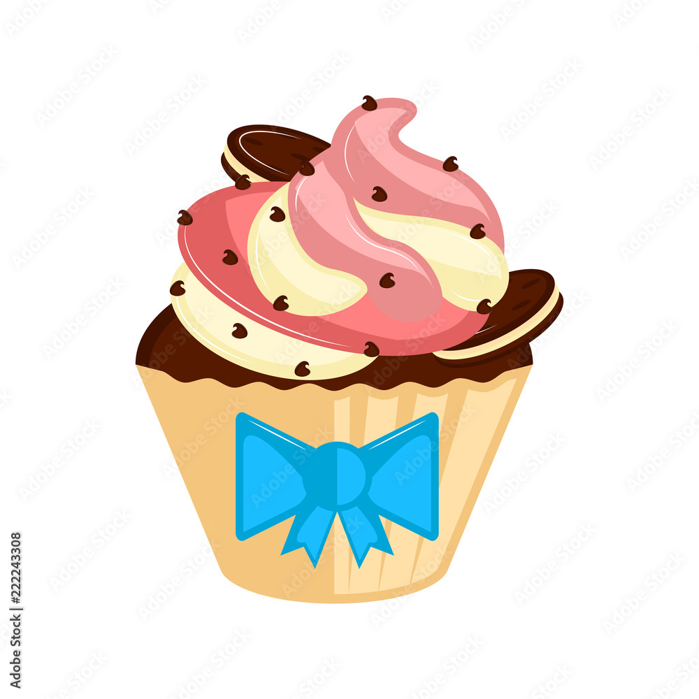 Isolated colored cupcake icon Isolated colored cupcake icon