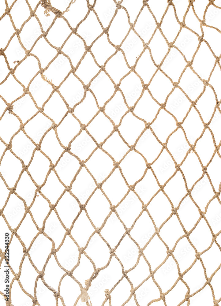 rope net pattern or texture for soccer, football, volleyball, tennis and  fisherman, isolated on white background Stock Photo