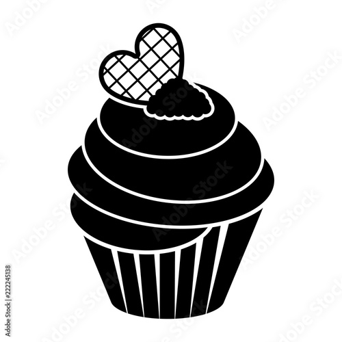 Isolated cupcake silhouette icon