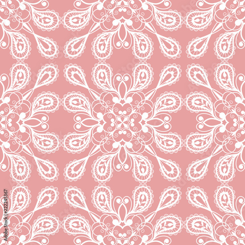 White floral lace seamless pattern