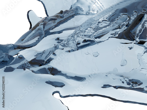 Fototapeta Naklejka Na Ścianę i Meble -  Splashing blue sparkling pure water. Abstract nature background