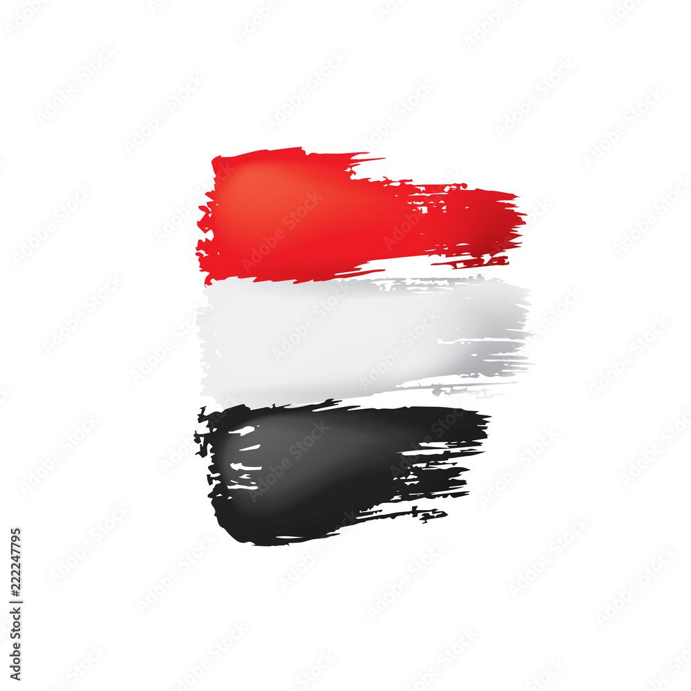 Fototapeta Yemeni flag, vector illustration on a white background