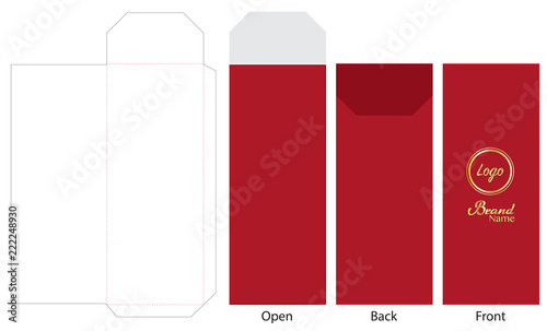 Envelope die cut mock up template Vector 