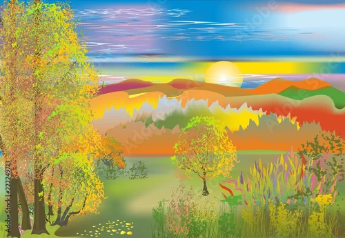 Obraz jesień w górach