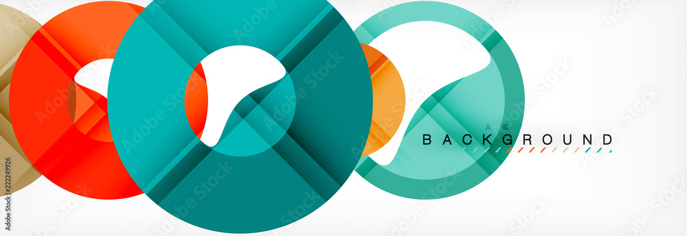 Colorful rings on grey background, modern geometric pattern design. Vector business or technology presentation design template, brochure or flyer pattern, or geometric web banner Colorful rings on grey background, modern geometric pattern design. Vector business or technology presentation design template, brochure or flyer pattern, or geometric web banner