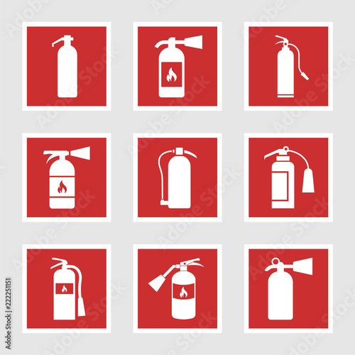 fire extinguisher signs and vector icons