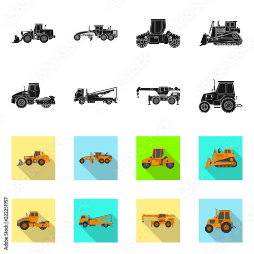 Isolated object of build and construction symbol. Set of build and machinery vector icon for stock.