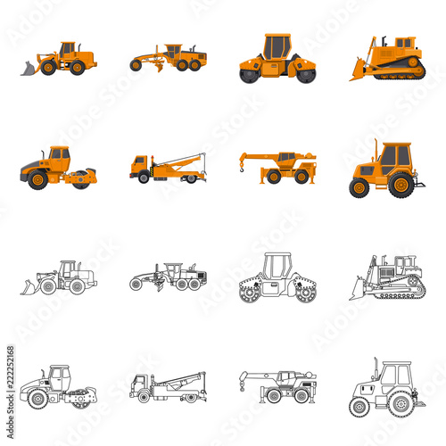 Vector illustration of build and construction logo. Collection of build and machinery stock vector illustration.