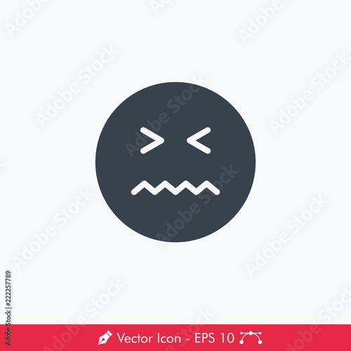 Confounded Emoji (Emoticon) Icon / Vector