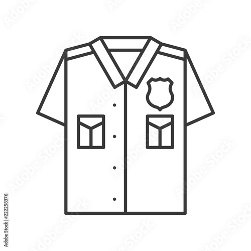 police uniform, police related icon outline editable stroke