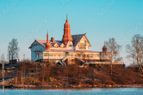 Helsinki, Finland. View Of Luoto Island In Sunny Winter Morning photo