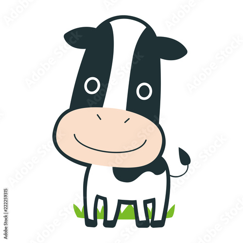 十二支の牛のキャラクター 楽しそうに牧草地を歩いているイラスト Stock Vector Adobe Stock
