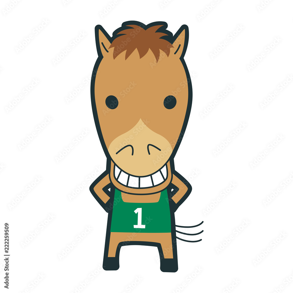 十二支の馬のキャラクター 元気いっぱいのうまのイラスト Stock Vector Adobe Stock