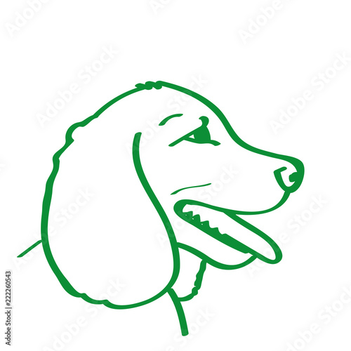 Handgezeichneter Hund in grün