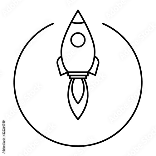 Start the spaceship. Vector illustration .Icon.