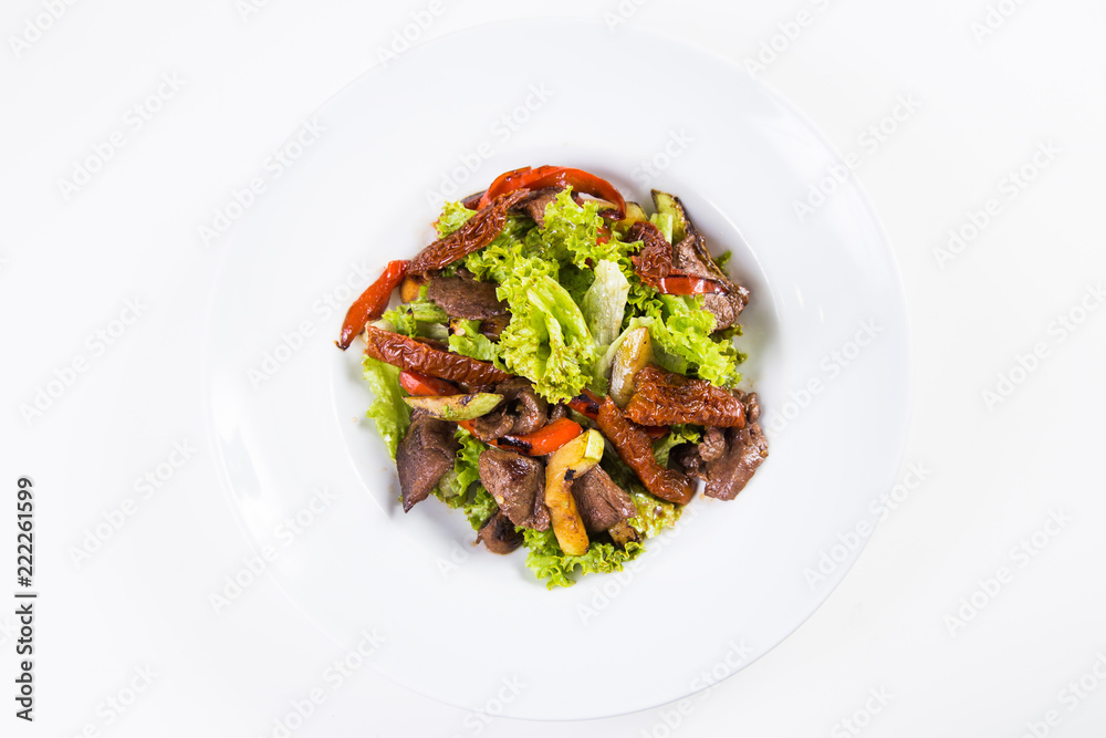 health salad with liver