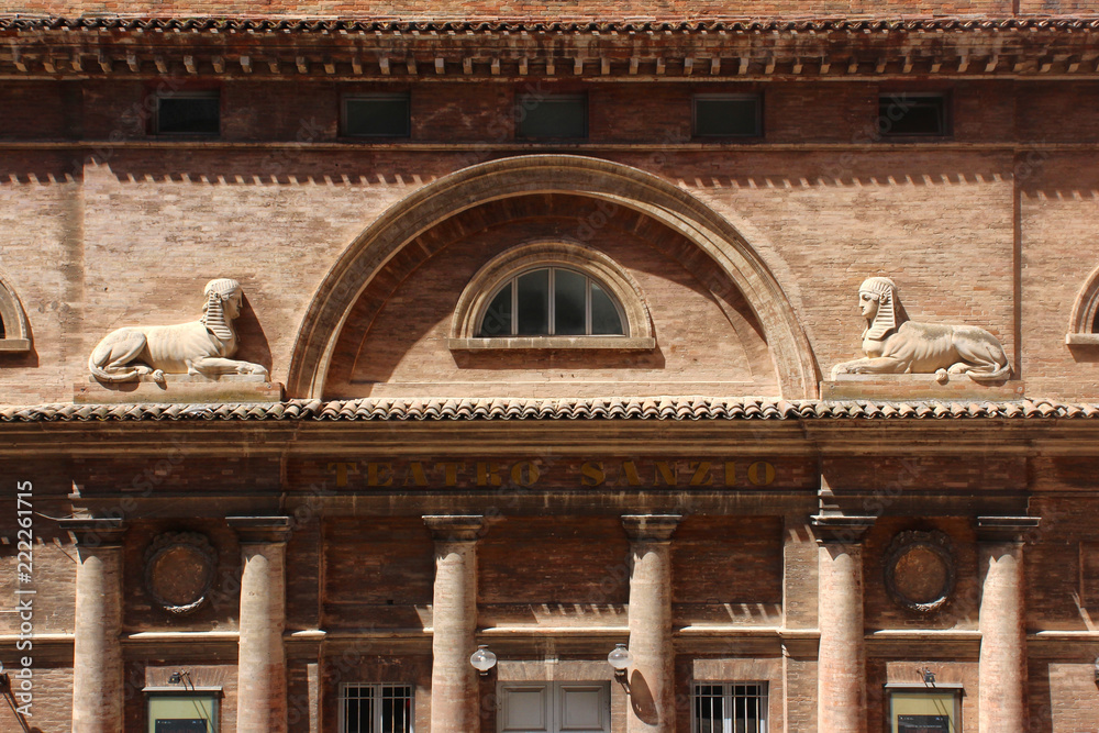Obraz premium Urbino, Italy, Sanzio Theater, ancient and historical medieval city 