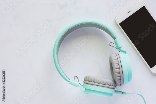 Smartphone with headphones ...