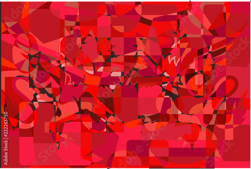 Fondo de tonos rojos de diferentes formas.