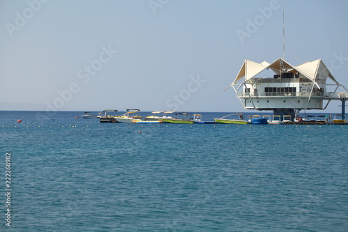 coastline coast Eilat Israel. View of the place for diving marine photo