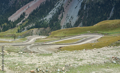 Barskoon Gorge, mountayn road photo