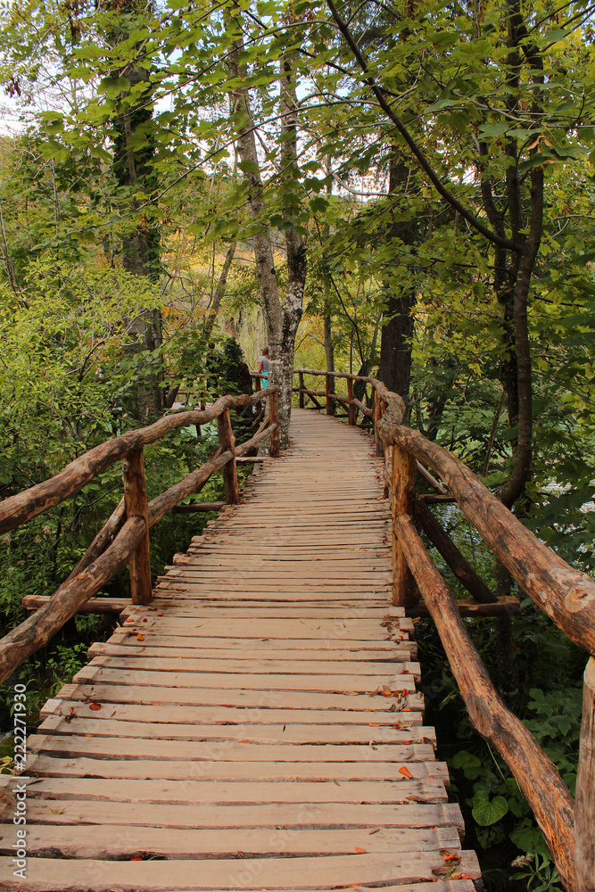 Wooden path in the nature - Plitvice Lakes National Park
