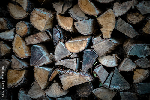 Brennholz, Holzscheite, Nahaufnahme